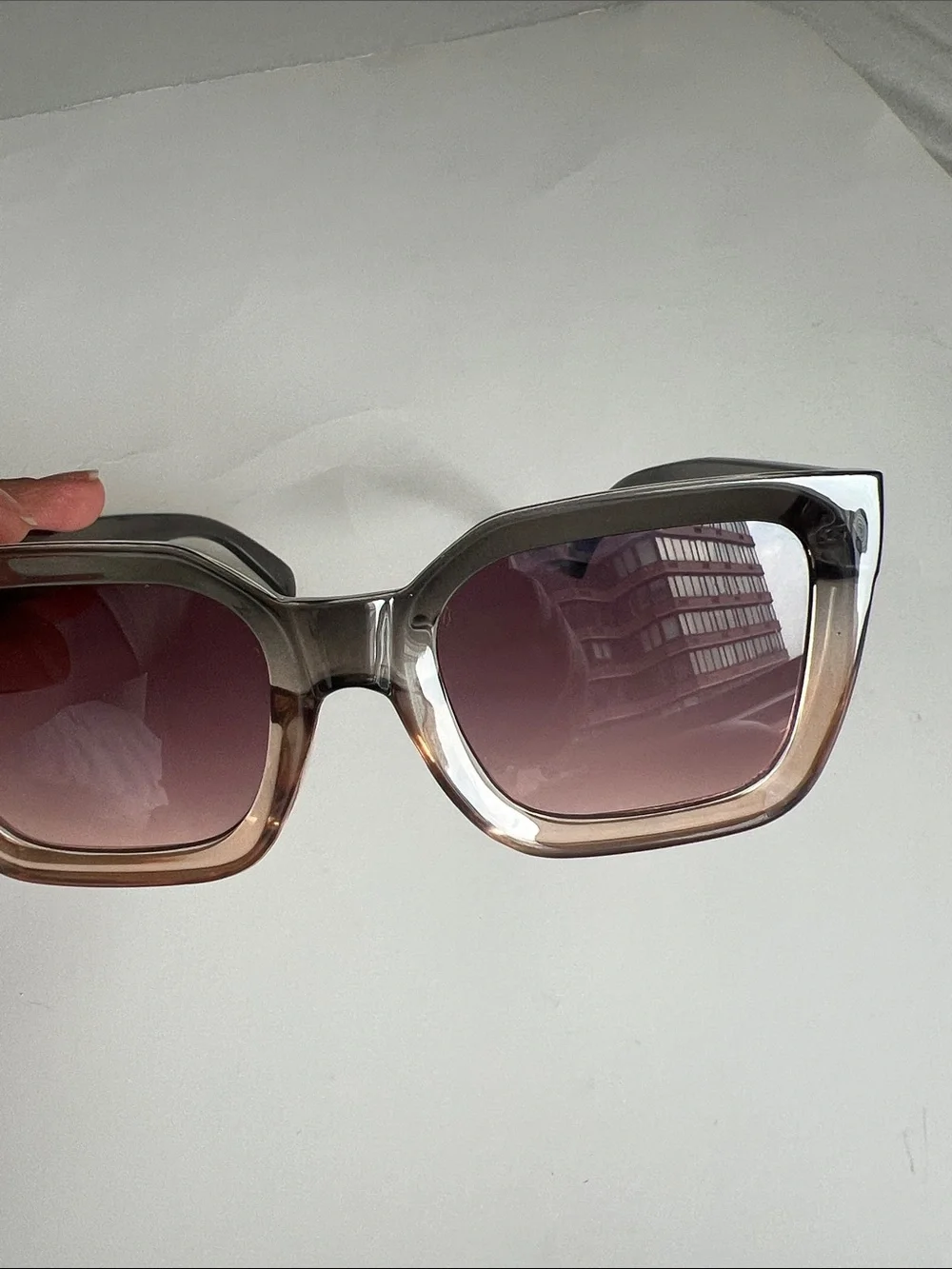 Oversized Square Gradient Sunglasses - Brown